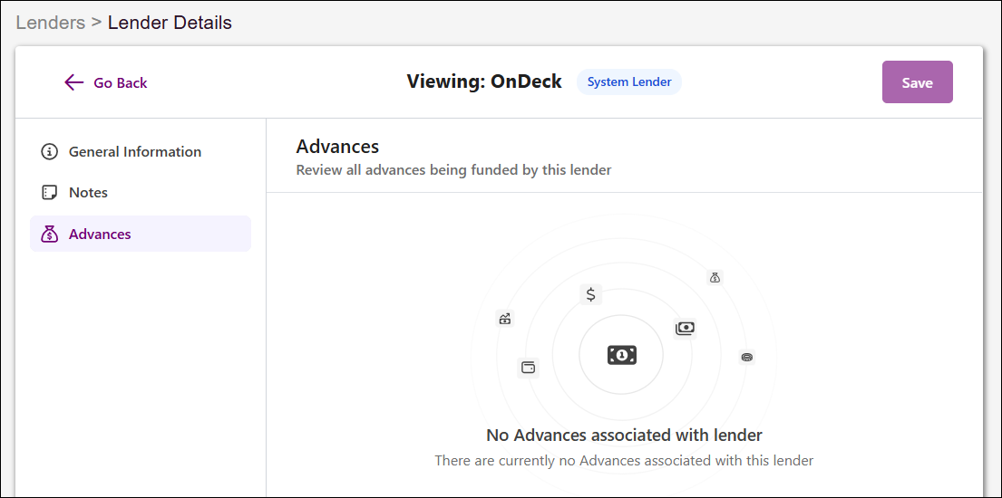 Lender Details Page Advances Option View Jun2026.png