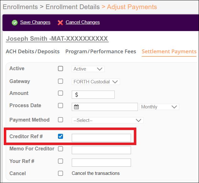 Adjust Payments Page View for Creditor Ref Jun2026.png