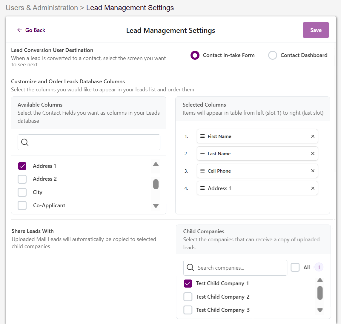 Lead Management Settings Page View with Shared Aug2026.png