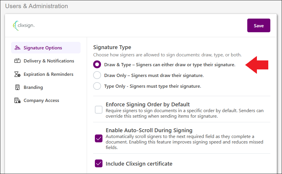 Clixsign Settings - Signature Options Aug2026.png