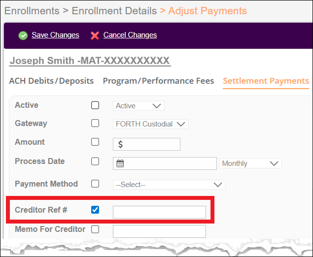 Adjust Payments Page View for Creditor Ref and Torn Sep2026.png