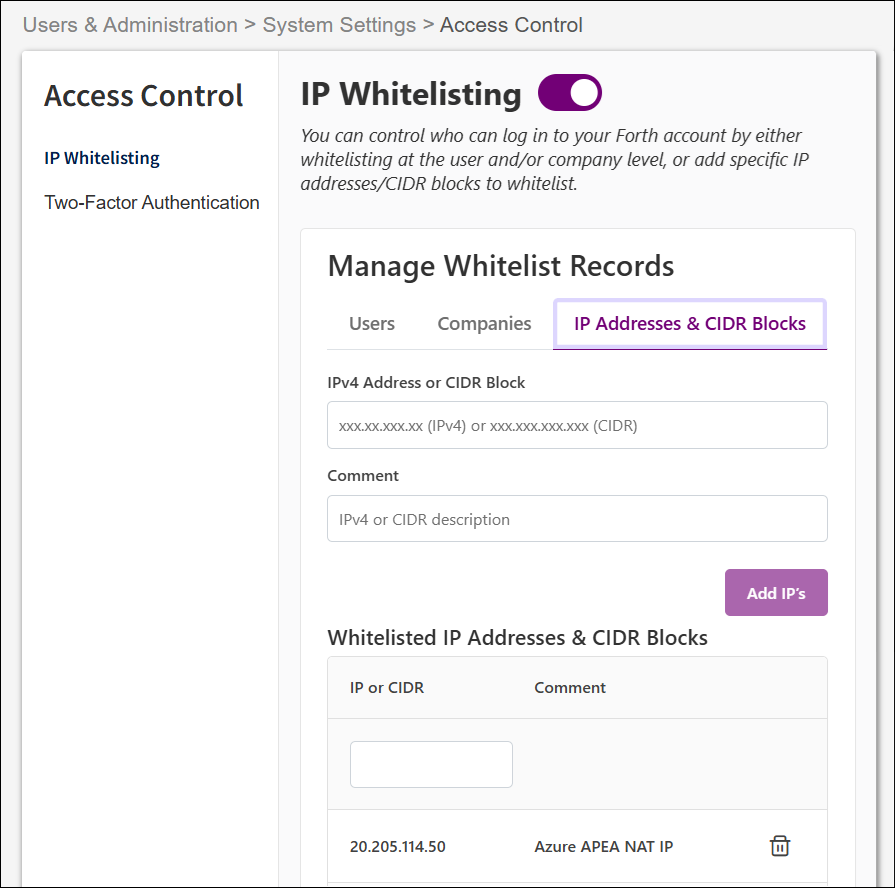 IP Whitelisting Page for Accts IPAddress and CIDR Blocks View Oct2026.png